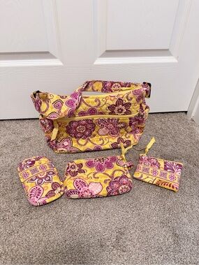 Vera Bradley Accessory Set Bali Gold Retired Pattern